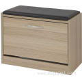 Wooden Shoe Storage Stool Cabinet With Seat
